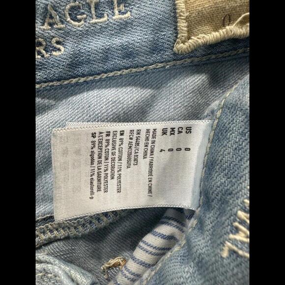 American Eagle Womens Blue Denim Shorts Vintage Hi Rise Festival Size 0 - Picture 6 of 13